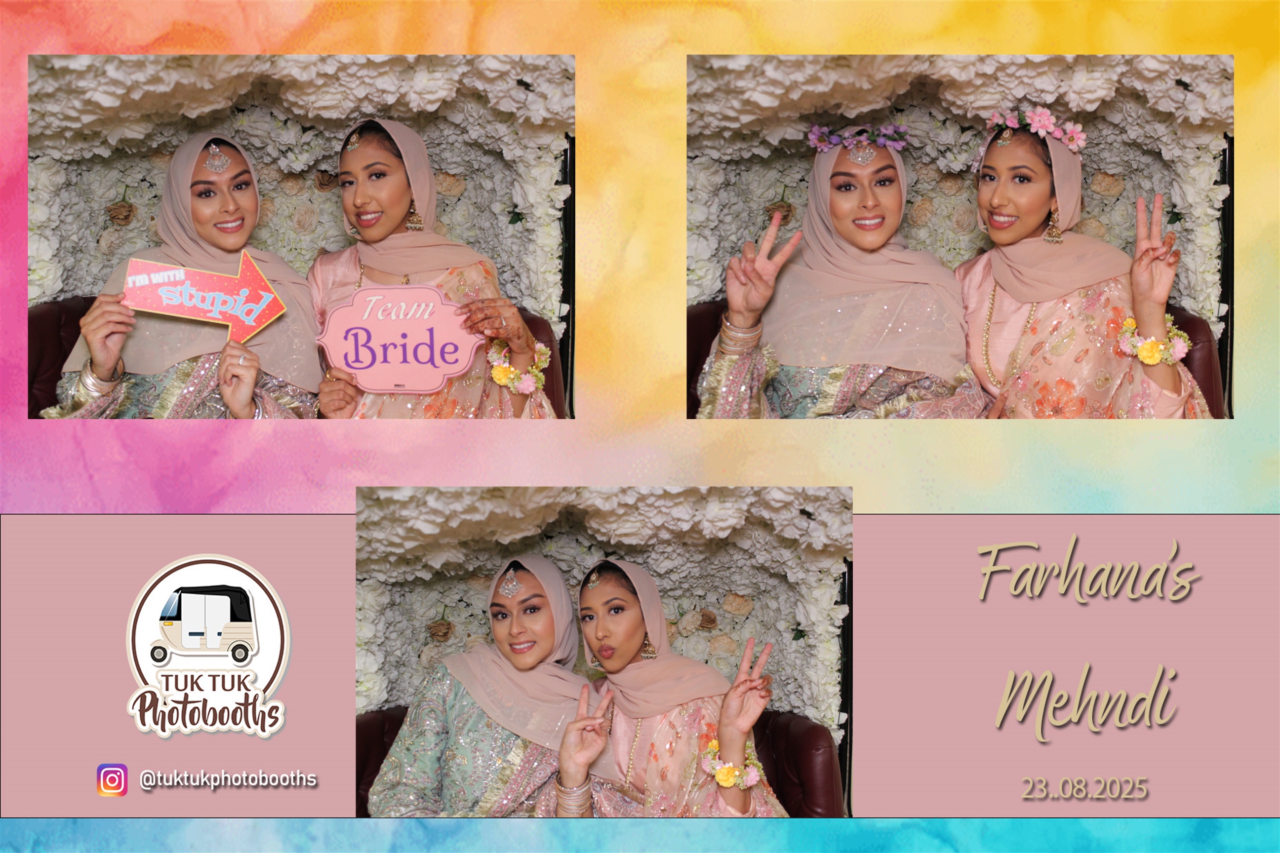 asian bride mehndi photobooth